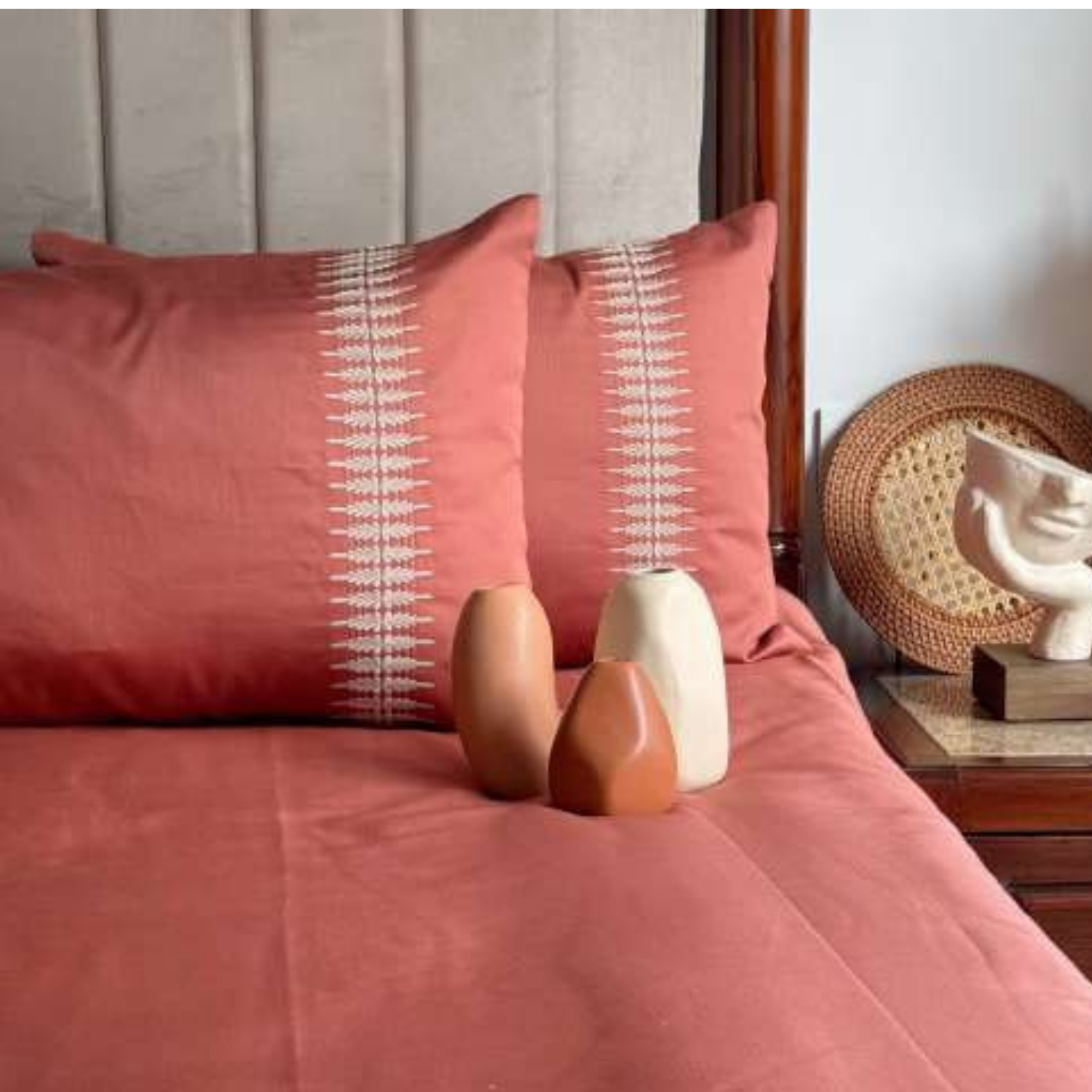 Sadyaska Stella Terracotta 3 Pcs Bedsheet Set