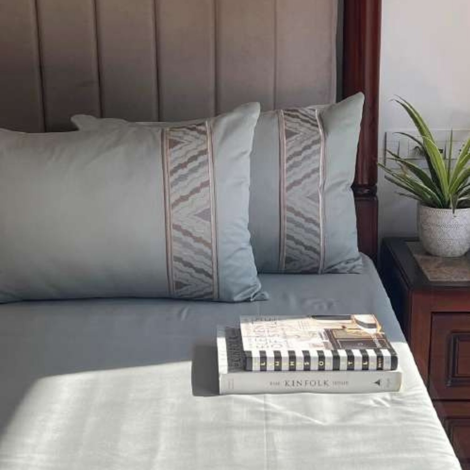 Sadyaska Zurich Sage Green 3 Pcs Bedsheet Set