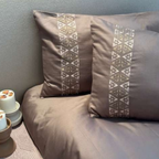 Sadyaska Faye Taupe 3 Pcs Bedsheet Set