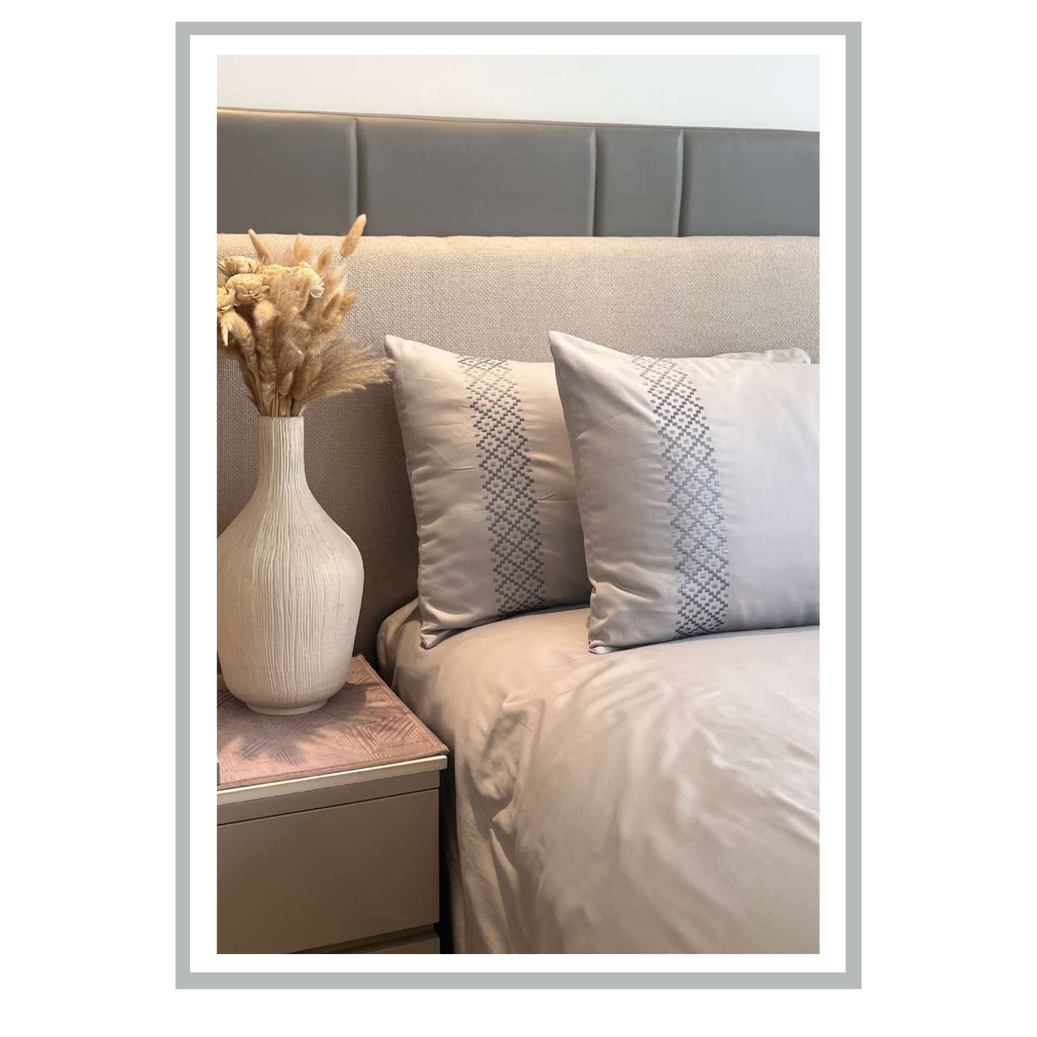 Sadyaska Tessa Pearl Grey 3 Pcs Bedsheet Set