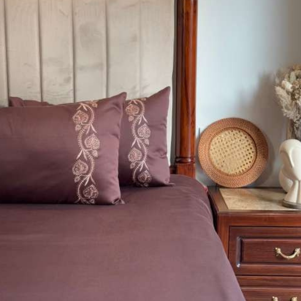 Sadyaska Nora Coffee 3 Pcs Bedsheet Set