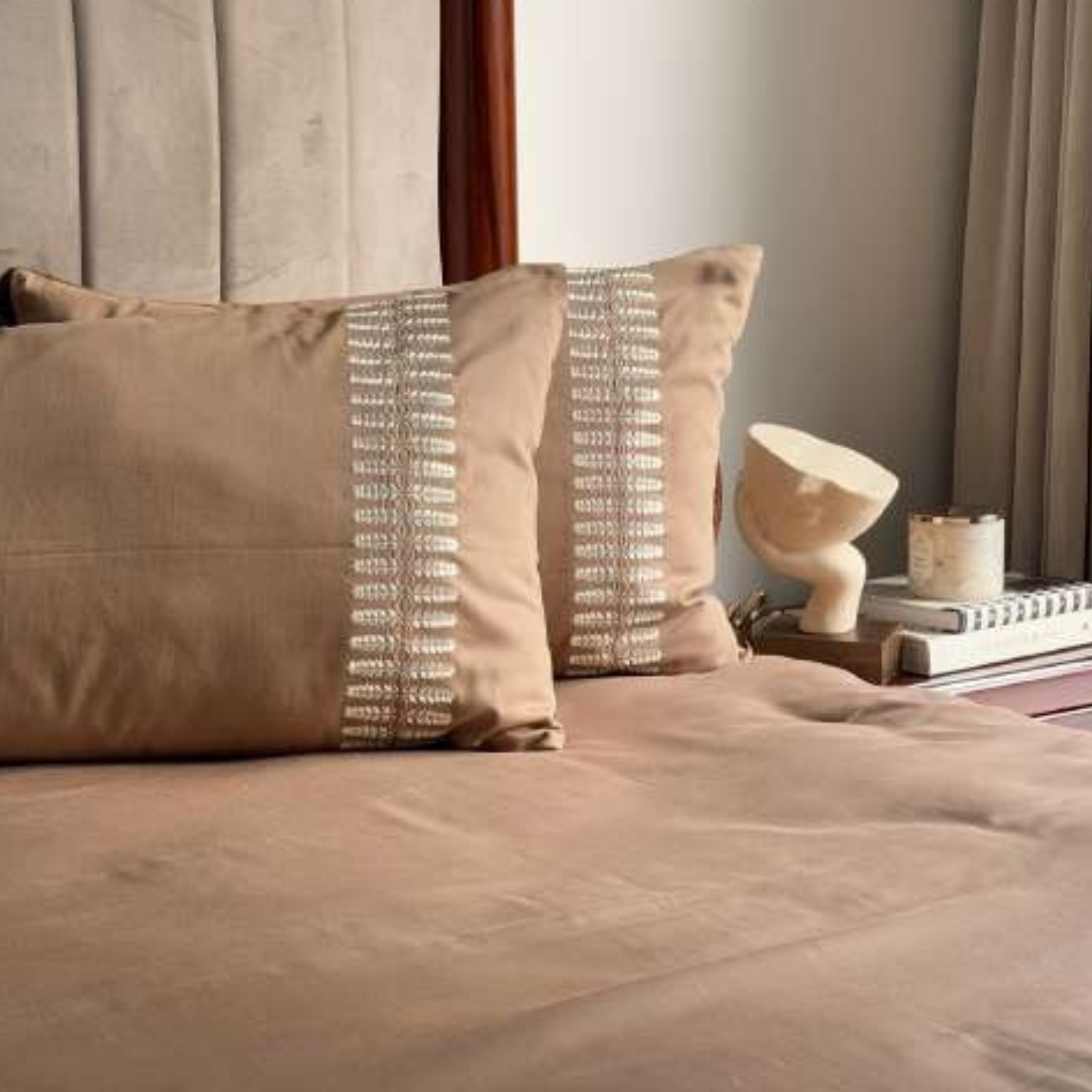 Sadyaska Elise Hazel Beige 3 Pcs Bedsheet Set