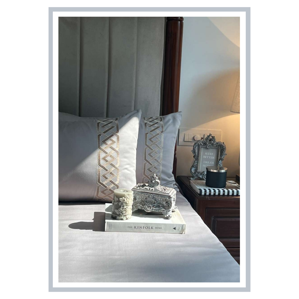 Sadyaska Austin Silver 3 Pcs Bedsheet Set