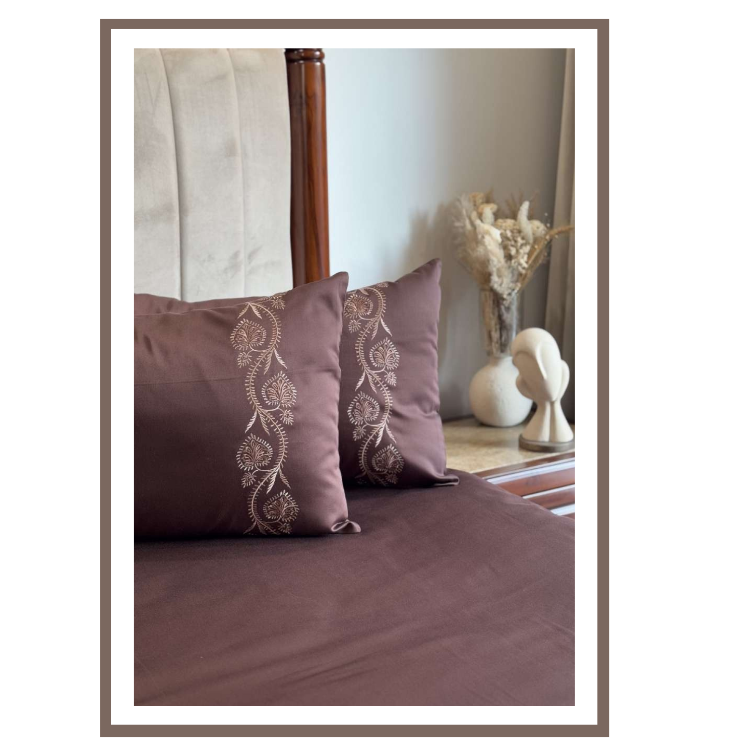 Sadyaska Nora Coffee 3 Pcs Bedsheet Set