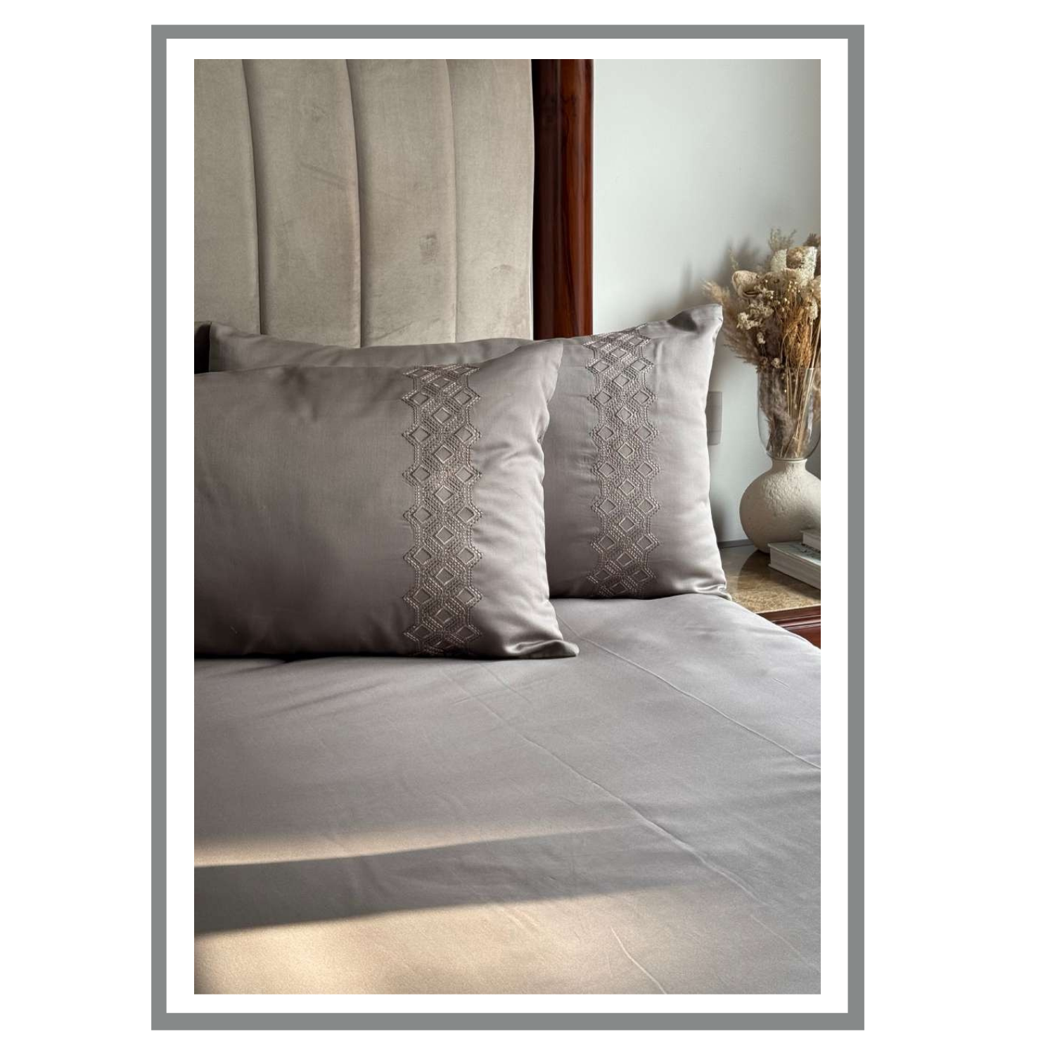 Sadyaska Cora Olive Grey 3 Pcs Bedsheet Set