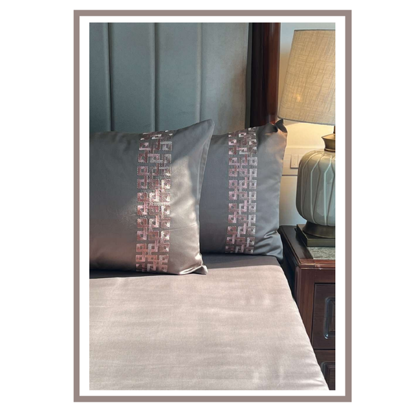 Sadyaska Evara Taupe 3 Pcs Bedsheet Set