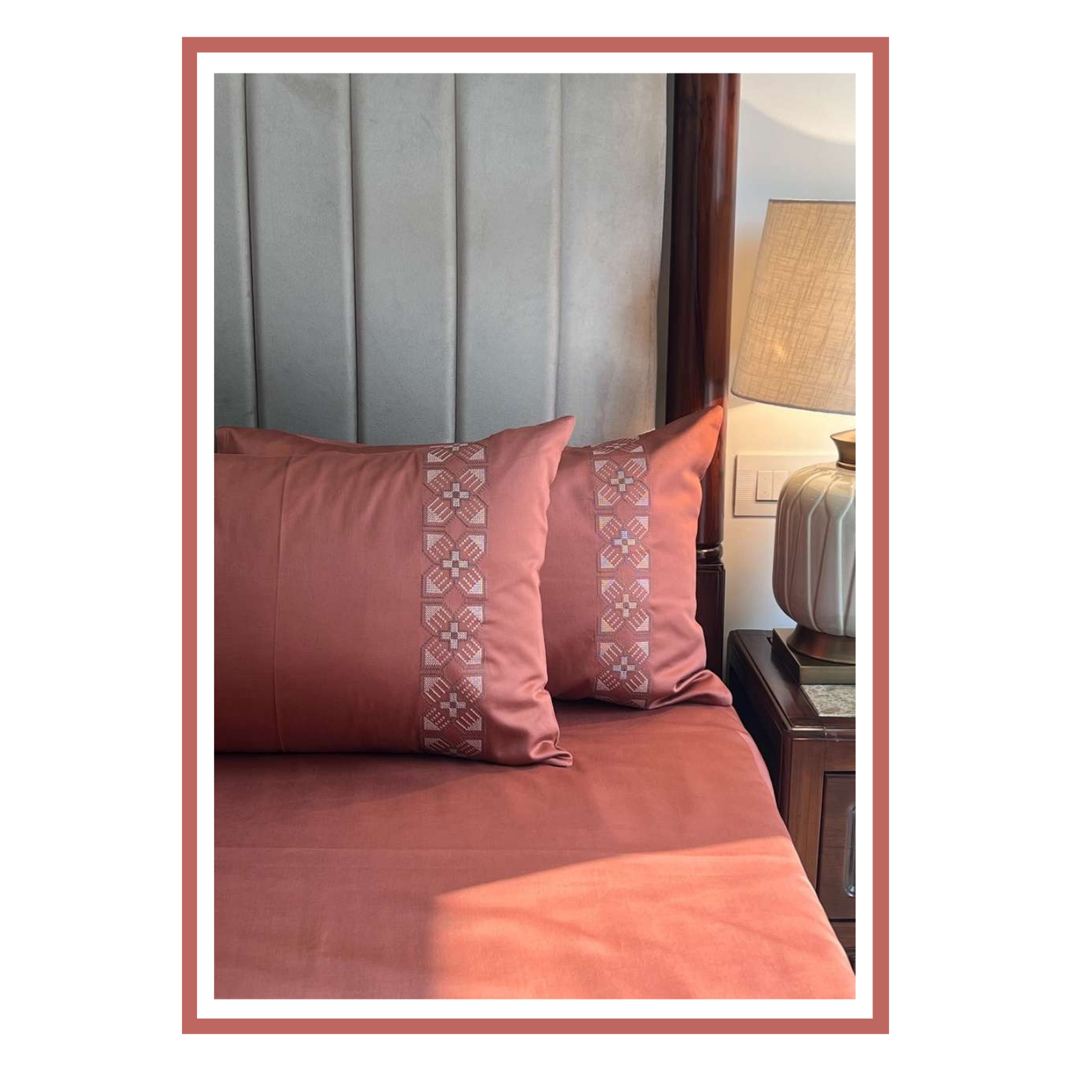 Sadyaska Allure Terracotta 3 Pcs Bedsheet Set