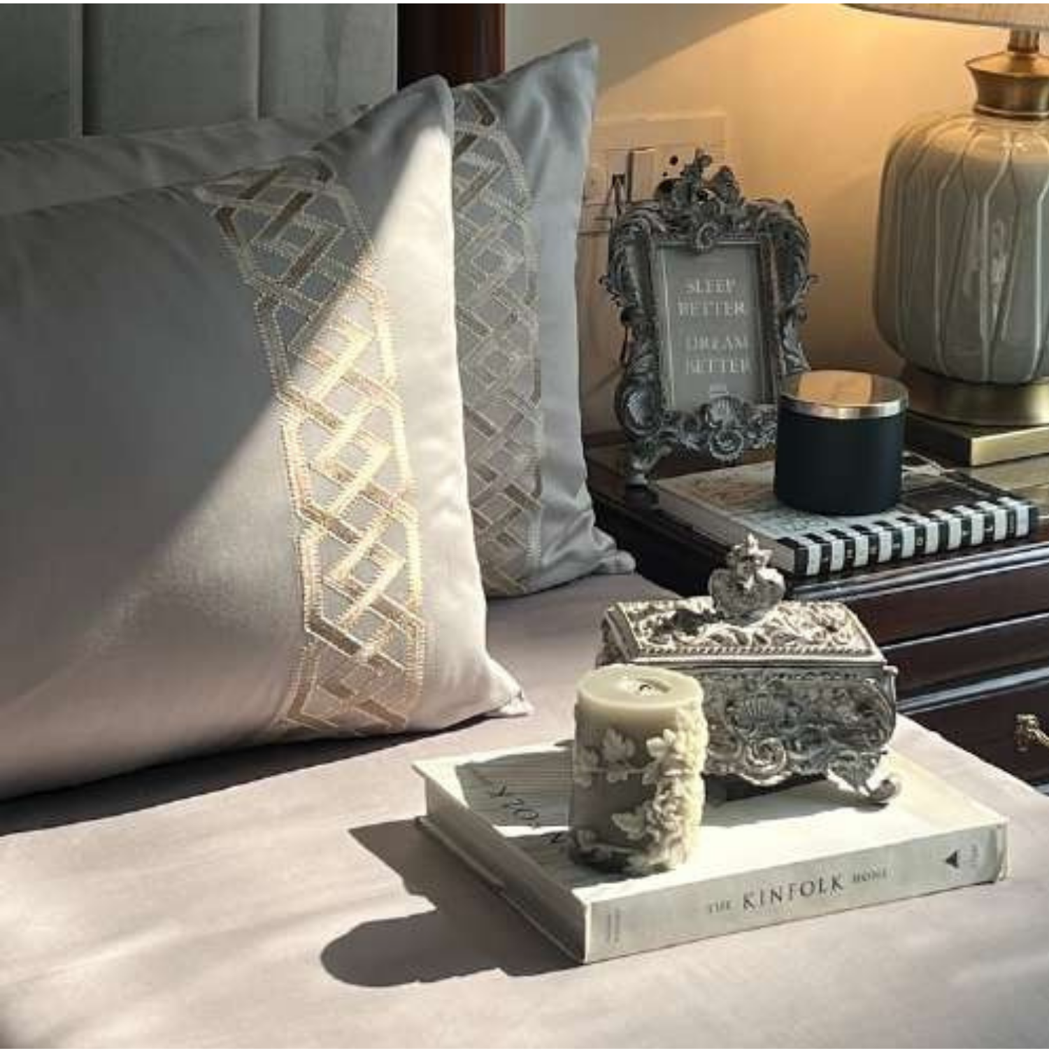 Sadyaska Austin Silver 3 Pcs Bedsheet Set