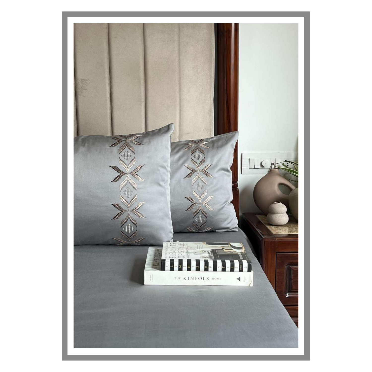 Sadyaska Nadine Slate 3 Pcs Bedsheet Set