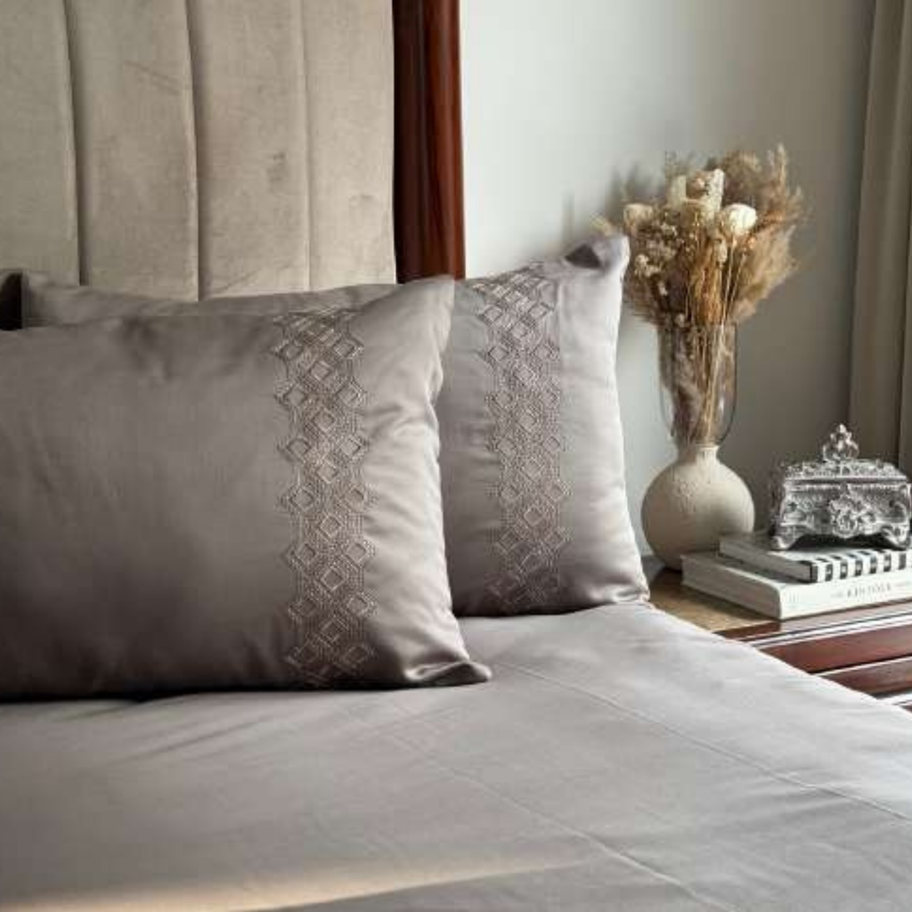 Sadyaska Cora Olive Grey 3 Pcs Bedsheet Set