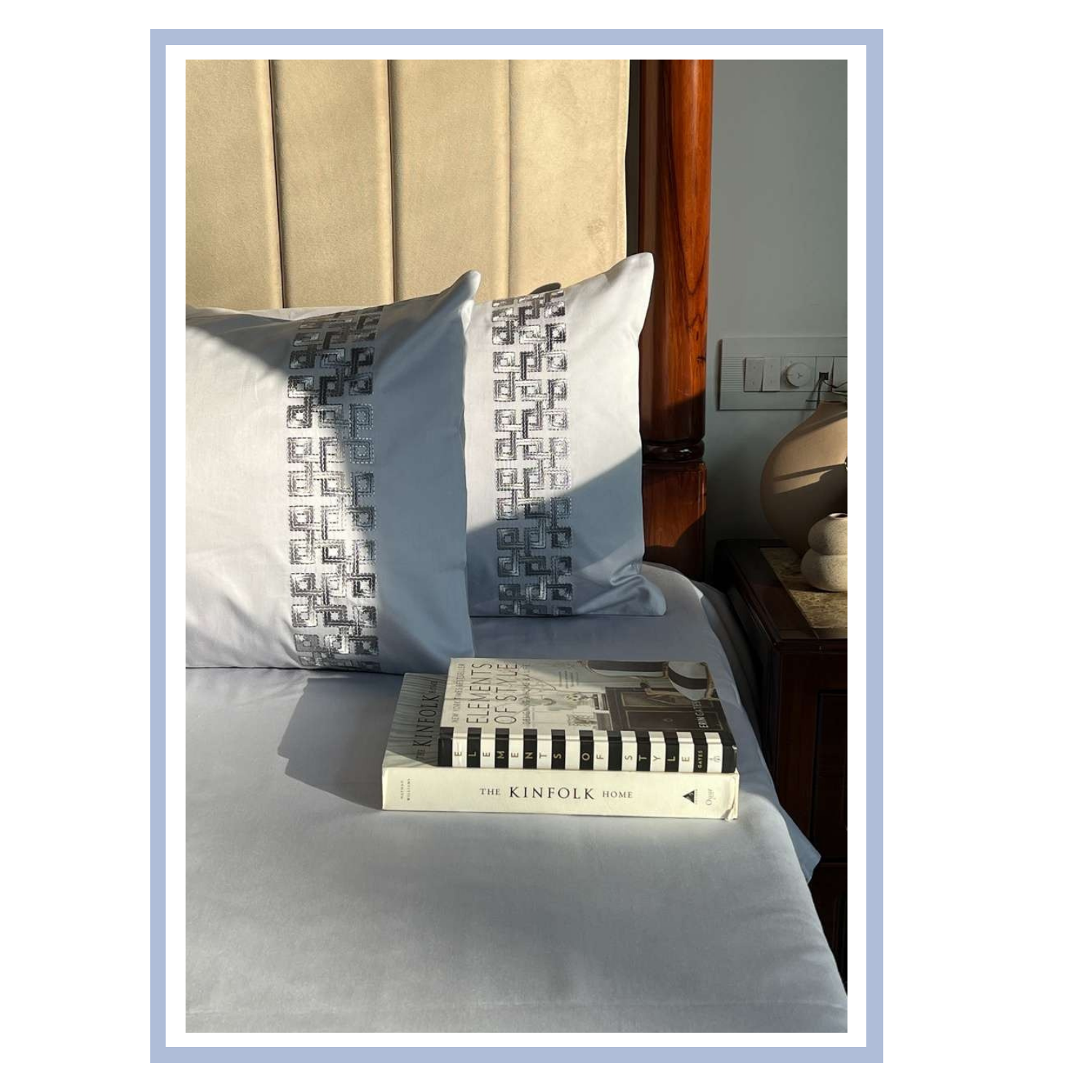 Sadyaska Evara Smoke Blue 3 Pcs Bedsheet Set