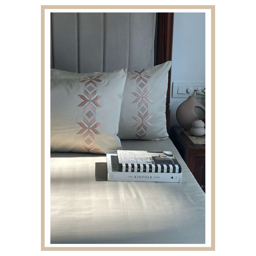 Sadyaska Nadine Beige 3 Pcs Bedsheet Set