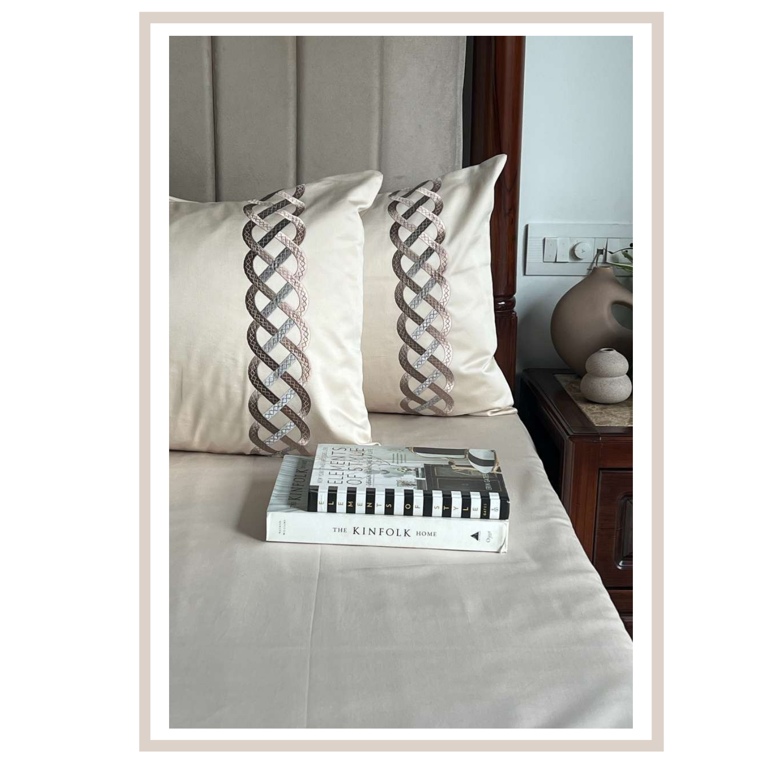 Sadyaska Candace Oats Beige 3 Pcs Bedsheet Set