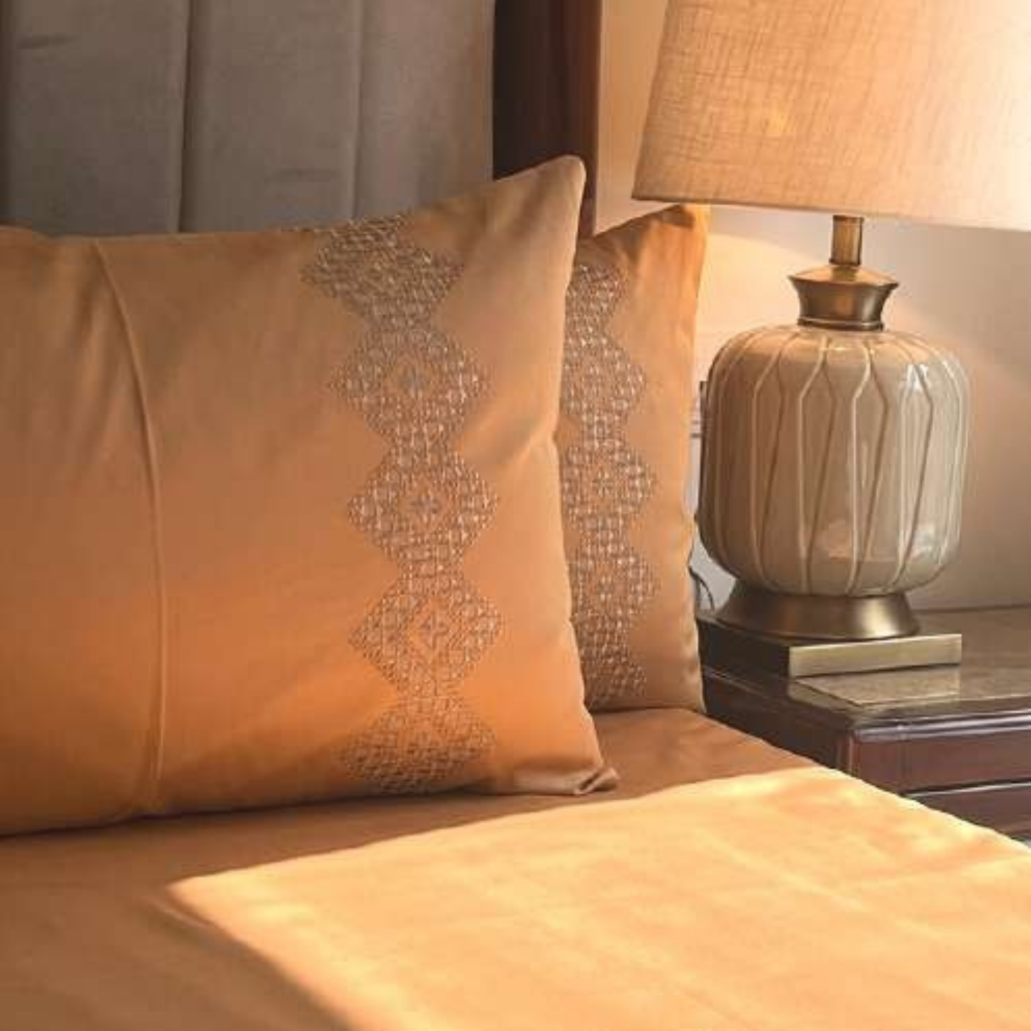 Sadyaska Iris Honey Mustard 3 Pcs Bedsheet Set