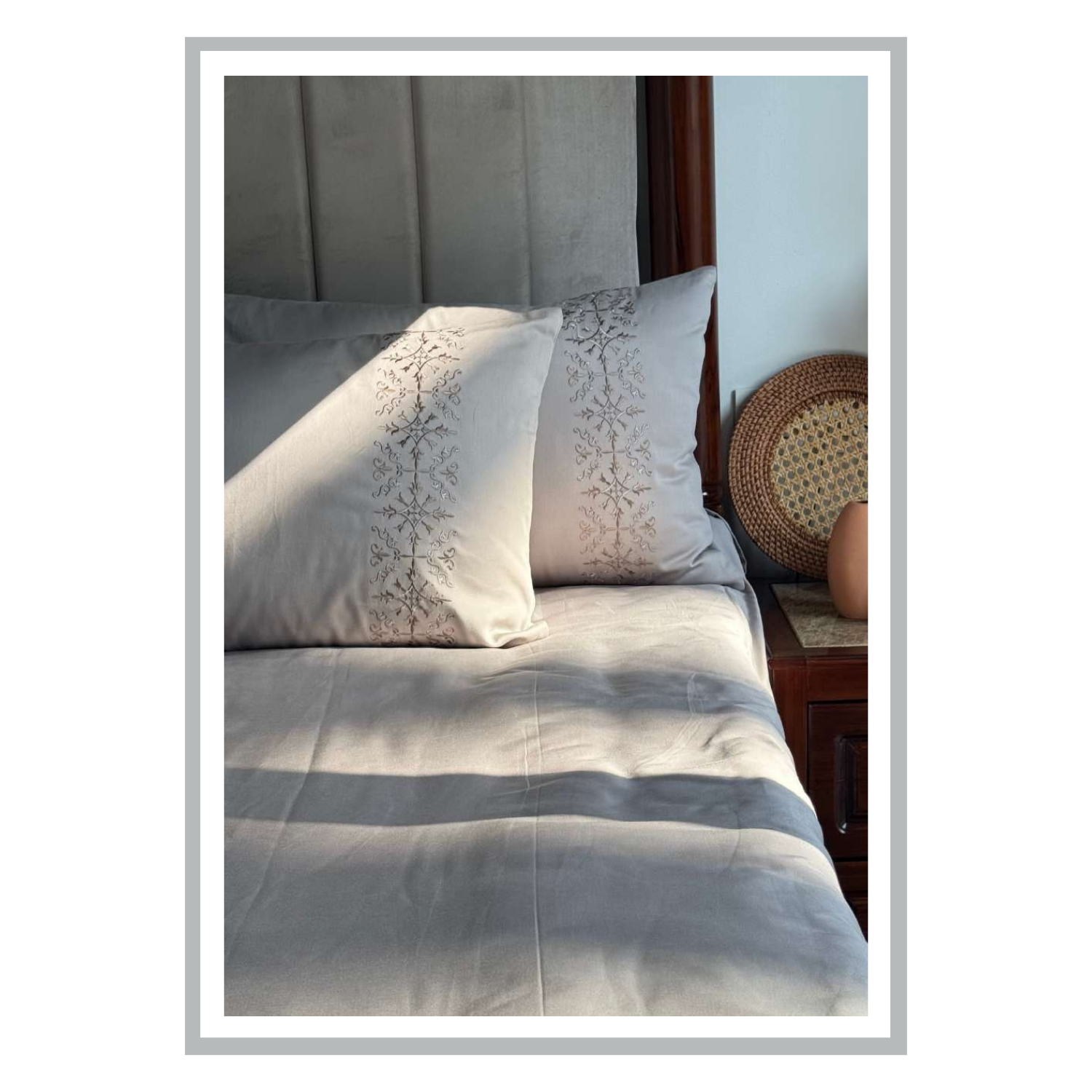 Sadyaska Luna Silver 3 Pcs Bedsheet Set